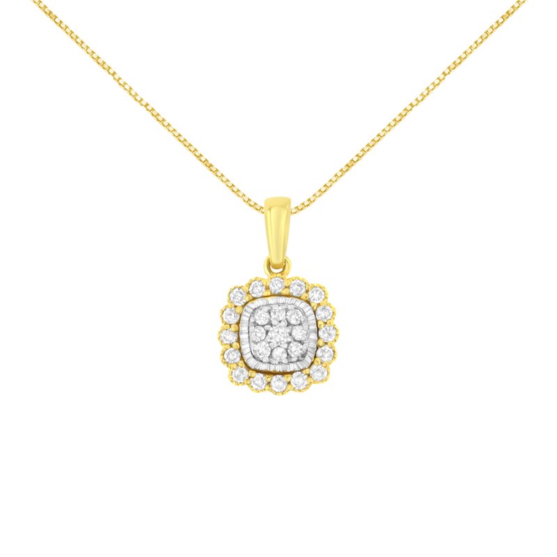Haus Of Brilliance 10k Yellow Gold Plated .925 Sterling Silver 1/4 Cttw Diamond 18" Pendant Necklace