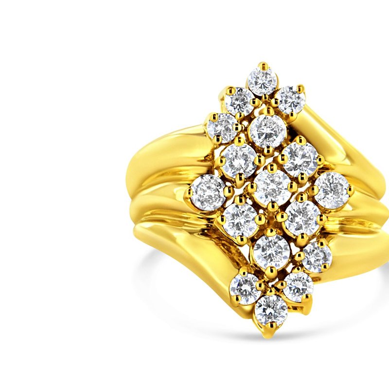 Haus Of Brilliance 10k Yellow Gold Plated .925 Sterling Silver 1 Cttw Prong Set Round-cut Diamond Fl