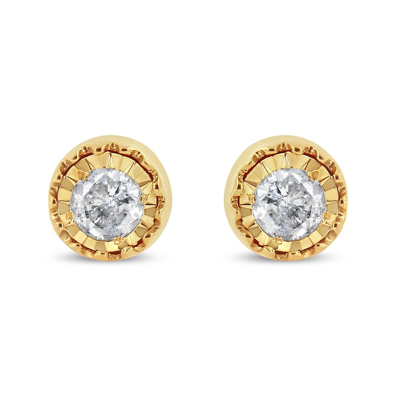 Haus Of Brilliance 10k Yellow Gold Plated .925 Sterling Silver 3/8 Cttw Diamond Miracle Set Stud Earrings