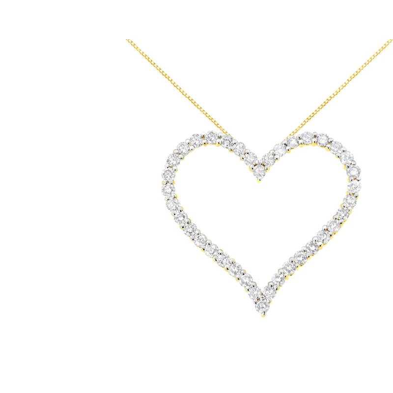 Haus Of Brilliance 10k Yellow Gold Plated .925 Sterling Silver 3.0 Cttw Round-cut Diamond Open Heart