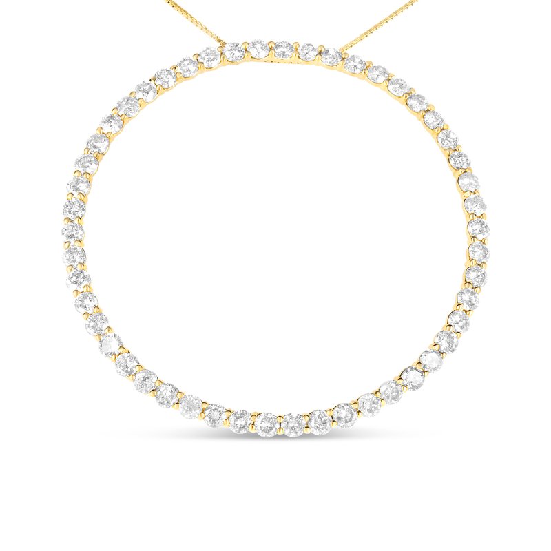 Haus Of Brilliance 10k Yellow Gold Plated .925 Sterling Silver 4 Cttw Diamond Circle Hoop 18" Pendant Necklace