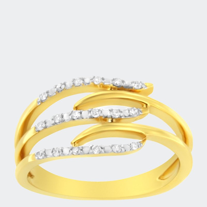 Haus Of Brilliance 10k Yellow Gold Round And Baguette-cut Diamond Ring