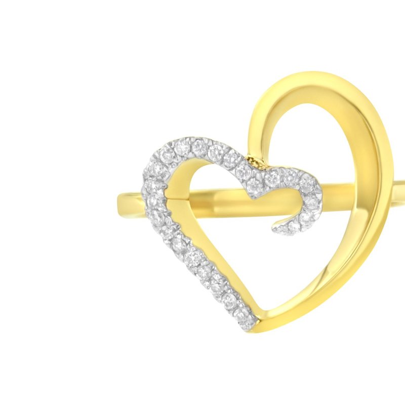 Haus Of Brilliance 10kt Yellow Gold 1/10 Cttw Diamond Heart Shape Ring