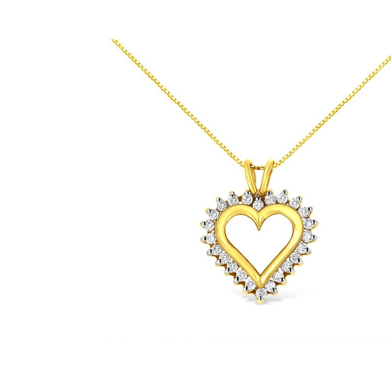 Haus Of Brilliance 10kt Yellow Gold 1/2 Cttw Diamond Open Heart Pendant