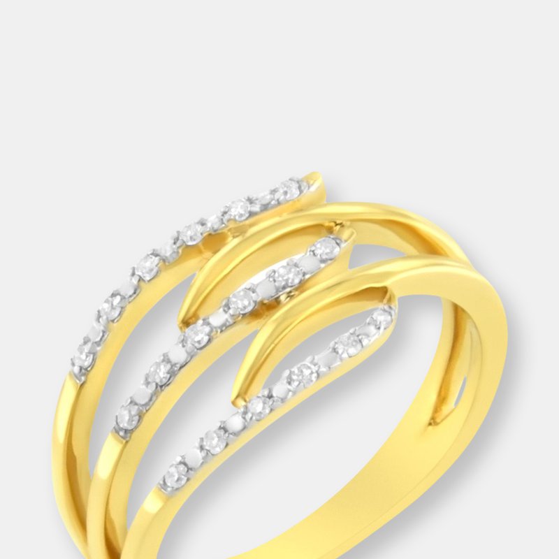 Shop Haus Of Brilliance 10kt Yellow Gold 1/20 Cttw Diamond Triple Heart Diamond Ring