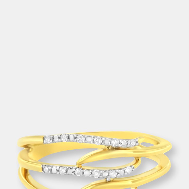 Shop Haus Of Brilliance 10kt Yellow Gold 1/20 Cttw Diamond Triple Heart Diamond Ring