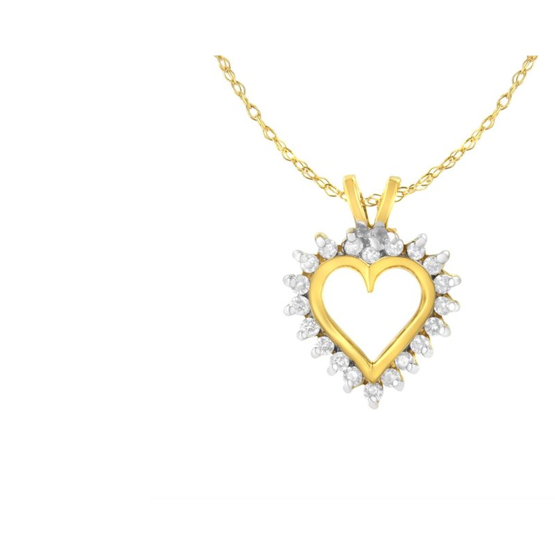 Haus Of Brilliance 10kt Yellow Gold Heart Shaped 1/4 Cttw Diamond Pendant Necklace
