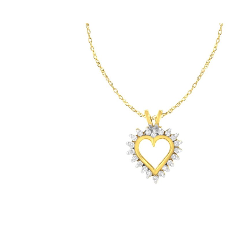 Shop Haus Of Brilliance 10kt Yellow Gold Heart Shaped 1/4 Cttw Diamond Pendant Necklace