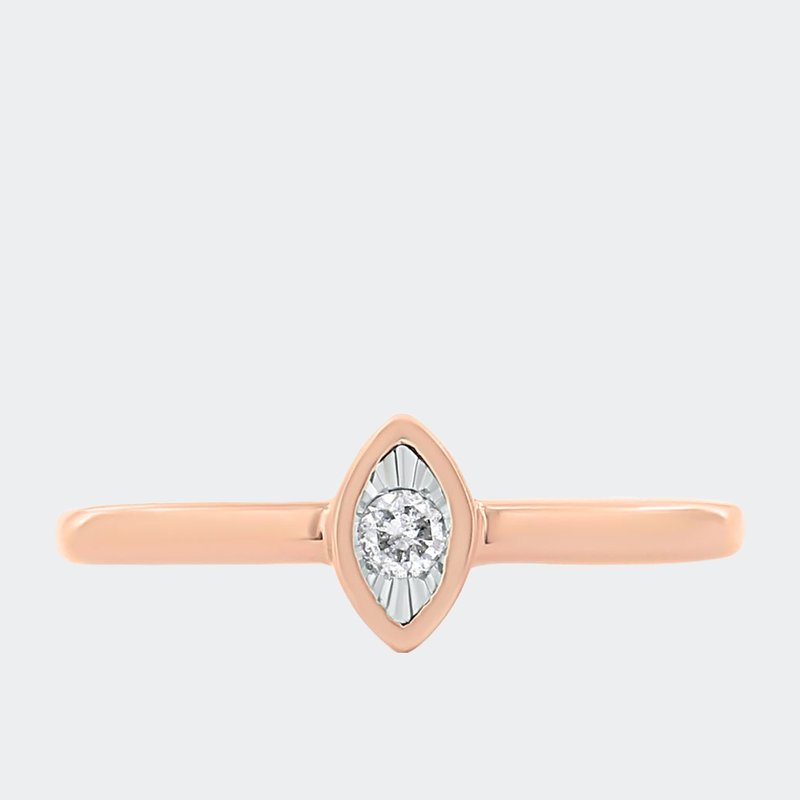 Haus Of Brilliance 14 K Rose Gold Plated .925 Sterling Silver 1/20 Cttw Miracle Set Diamond Promise Ring In Pink