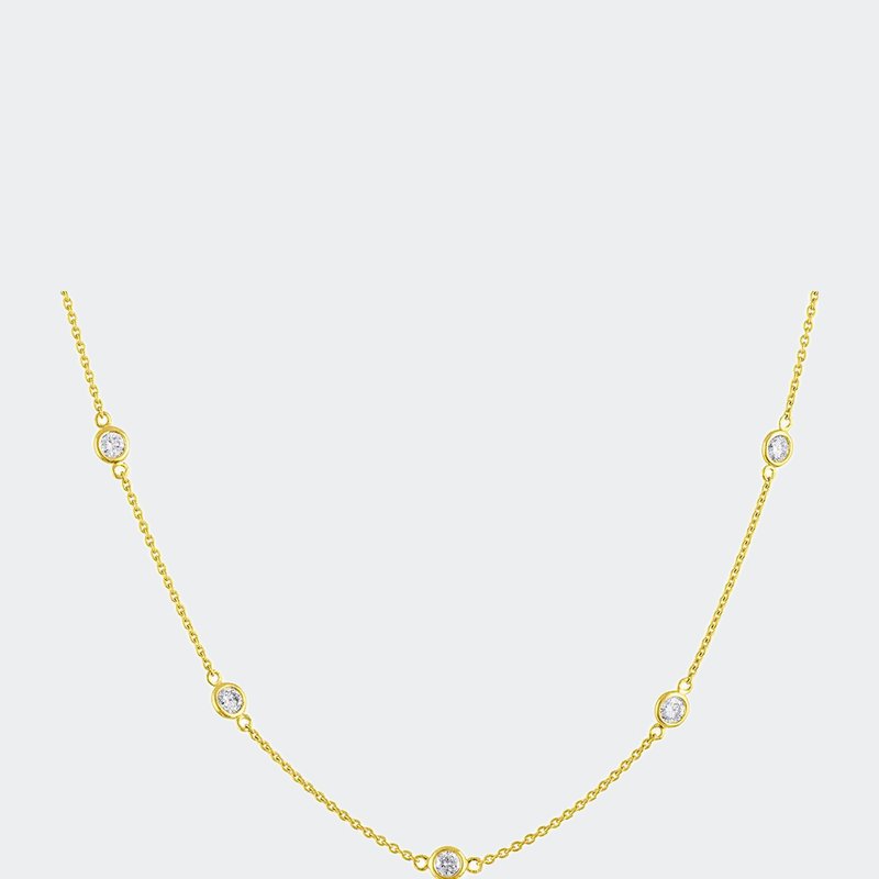 Shop Haus Of Brilliance 14k Gold Diamond Station Necklace In Yellow