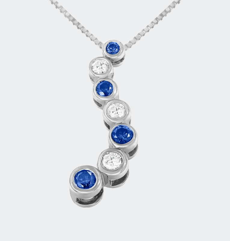 Haus Of Brilliance 14k Gold Round-cut Treated Blue Diamond Pendant Necklace