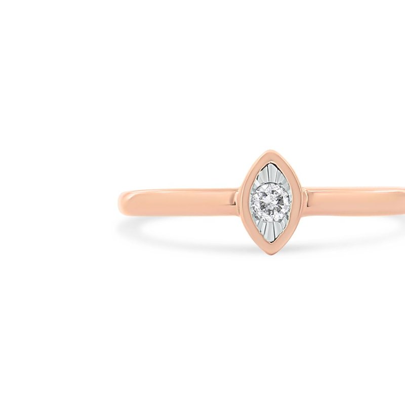 Shop Haus Of Brilliance 14k Rose Gold Plated .925 Sterling Silver 1/20 Carat Diamond Square Cushion-shaped Miracle Set Petit In Pink