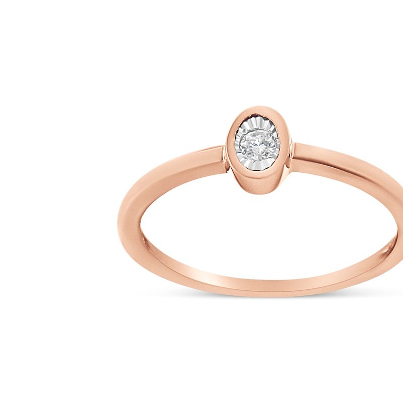 Haus Of Brilliance 14k Rose Gold Plated .925 Sterling Silver 1/20 Cttw Miracle Set Diamond Ring