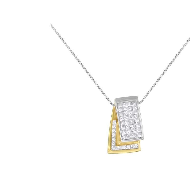 Haus Of Brilliance 14k Two-toned Gold 1 Cttw Diamond Box Pendant Necklace In White