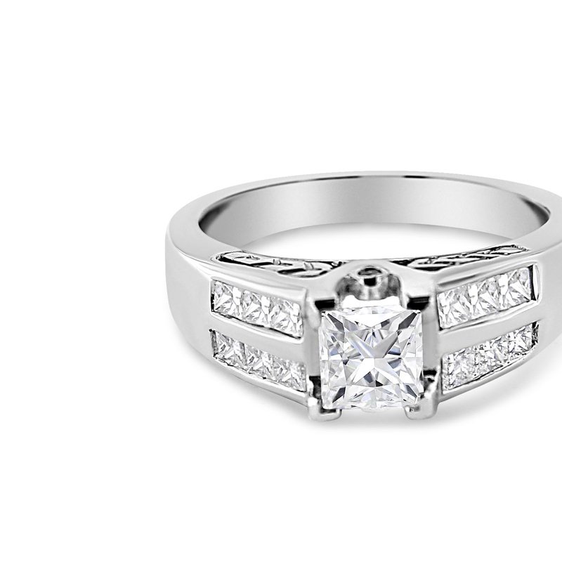 Haus Of Brilliance 14k White Gold 1 1/4 Cttw Princess Cut Diamond Channel Set Engagement Ring