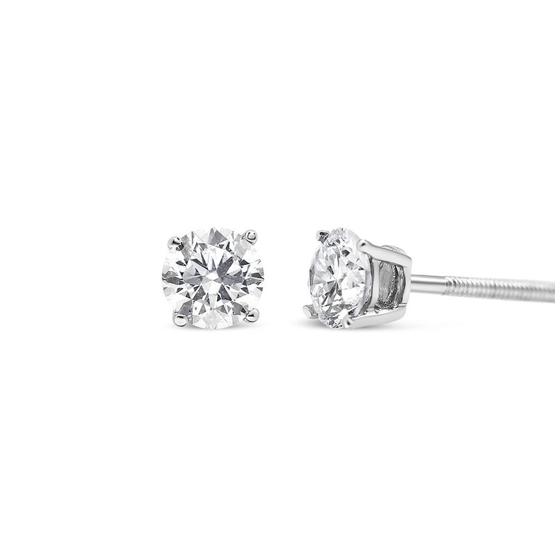 Haus Of Brilliance 14k White Gold 1/2 Cttw 4-prong Set Lab Grown Solitaire Diamond Push Back Stud Earrings