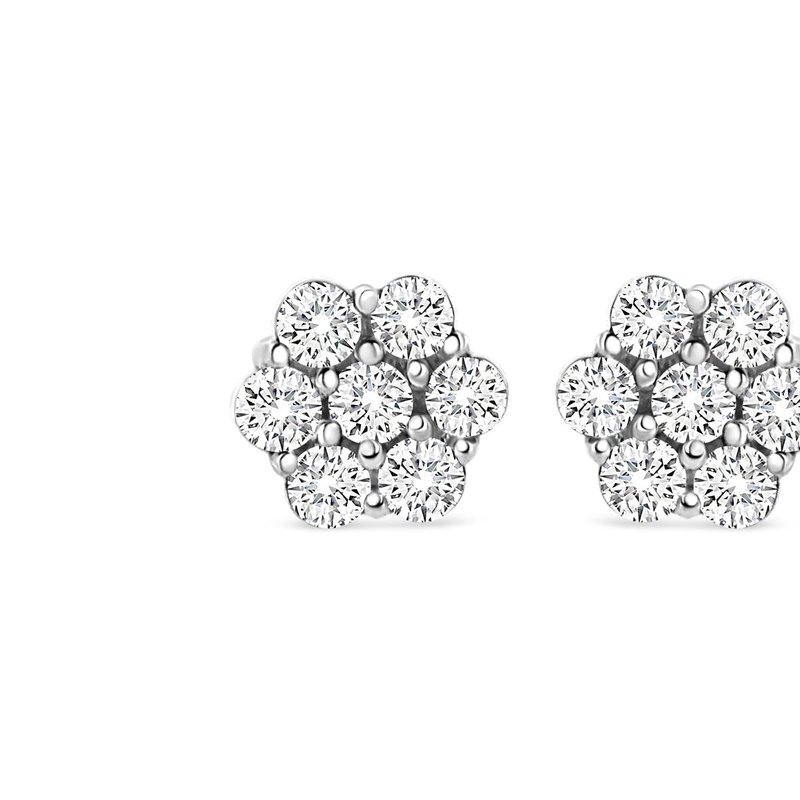 Haus Of Brilliance 14k White Gold 1/2 Cttw Round-cut Diamond Floral Stud Earrings