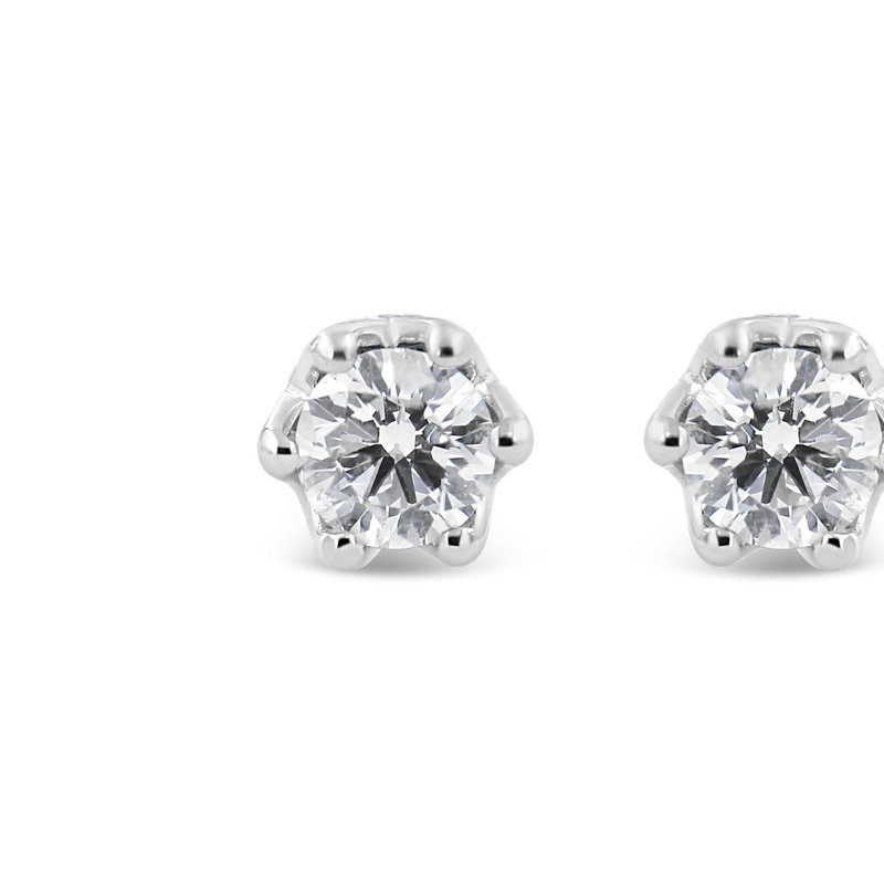 Haus Of Brilliance 14k White Gold 1/2 Cttw Round Diamond 6 Prong Crown Stud Earrings