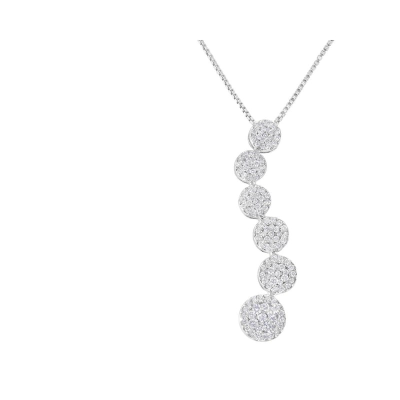 Haus Of Brilliance 14k White Gold 1 Cttw Diamond Cluster Journey Pendant Necklace