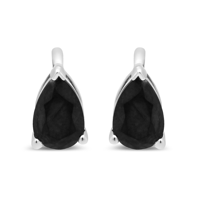 Shop Haus Of Brilliance 14k White Gold 1.0 Cttw Treated Black Pear Shaped Solitaire Diamond 3 Prong Stud Earrings
