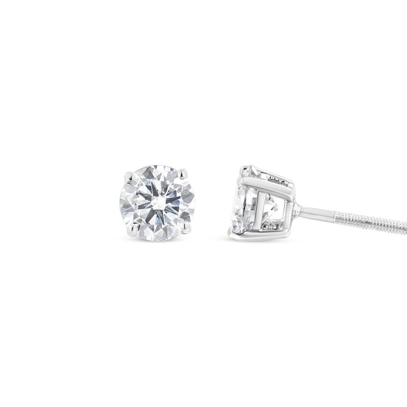 Shop Haus Of Brilliance 14k White Gold 1.00 Cttw Round Brilliant Cut Diamond Classic 4-prong Stud Earrings With Screw Backs