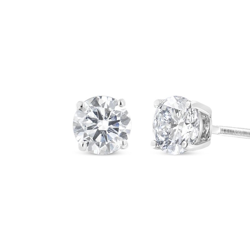 Shop Haus Of Brilliance 14k White Gold 1.00 Cttw Round Brilliant Cut Diamond Classic 4-prong Stud Earrings With Screw Backs