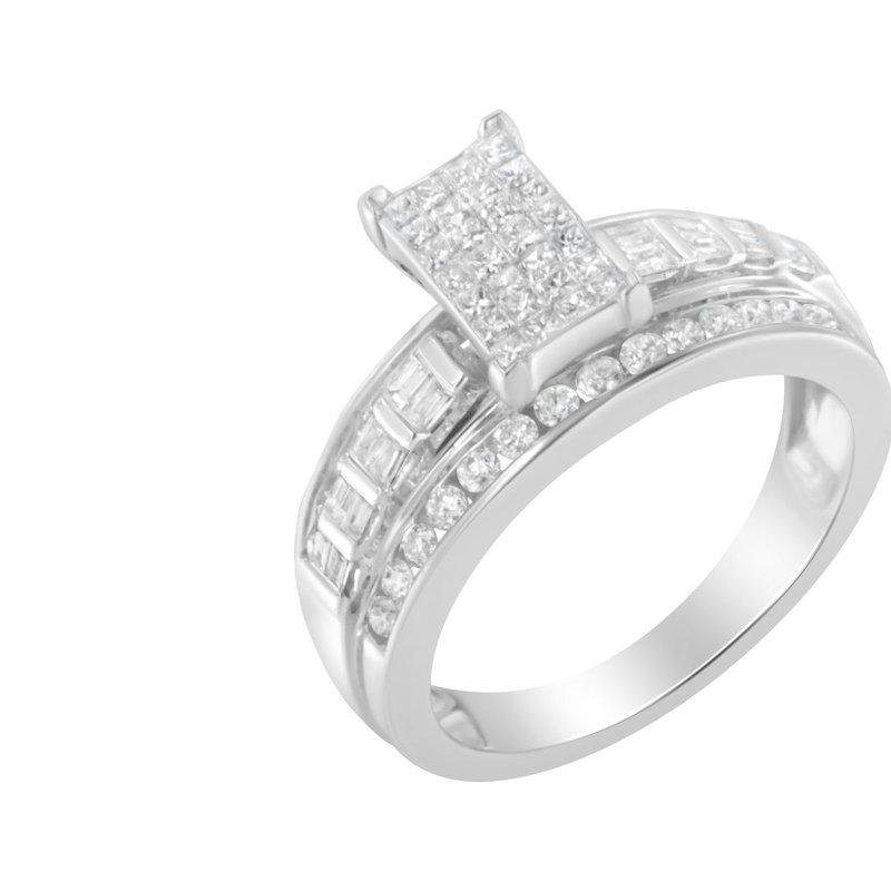Haus Of Brilliance 14k White Gold 2.0 Cttw Mixed-cut Diamond Rectangle Invisible-set Composite Clust