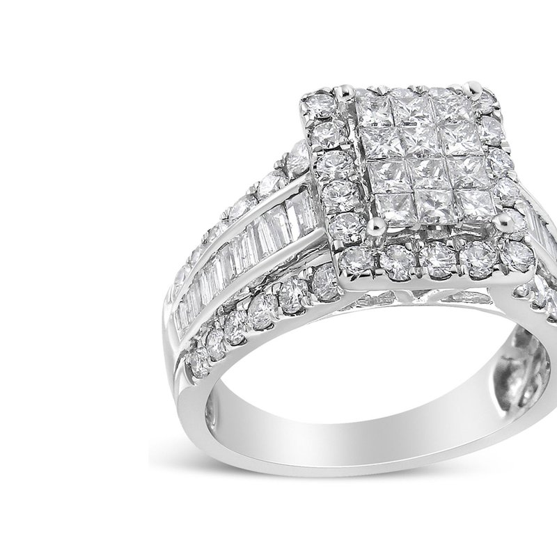 Haus Of Brilliance 14k White Gold 2.00 Cttw Composite Head With Halo And Side Stones Diamond Ring
