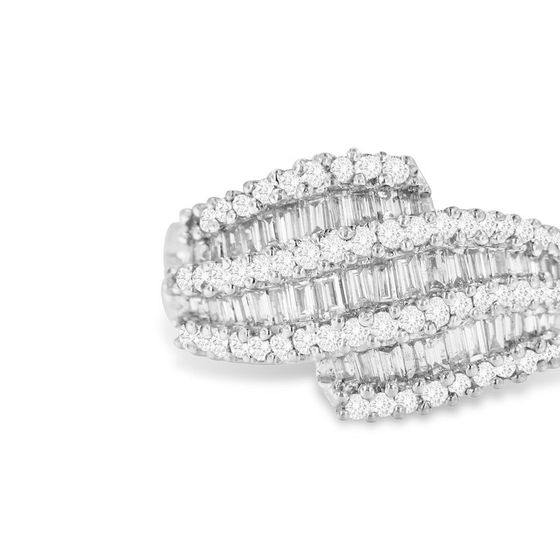 Haus Of Brilliance 14k White Gold Diamond Cocktail Ring Band In Grey