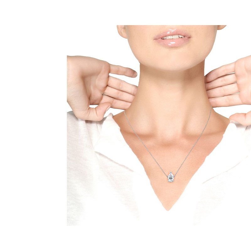 Shop Haus Of Brilliance 14k White Gold Pear Shape Lab Grown Diamond Solitaire Pendant Necklace