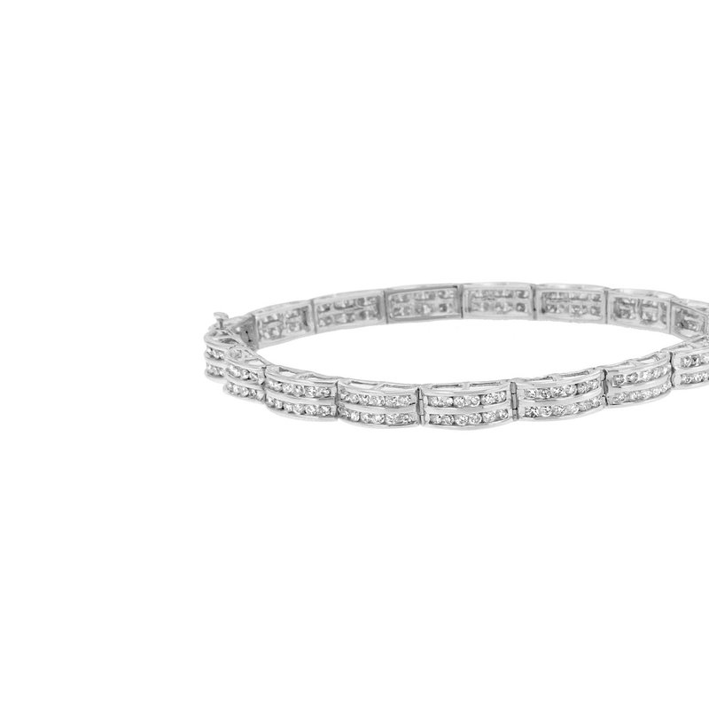 Haus Of Brilliance 14k White Gold Round-cut Diamond Bracelet