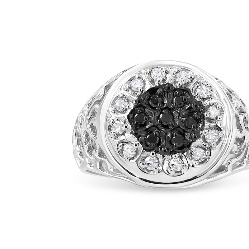 Haus Of Brilliance 14k White Gold Round Cut Diamond Cluster Ring In Grey