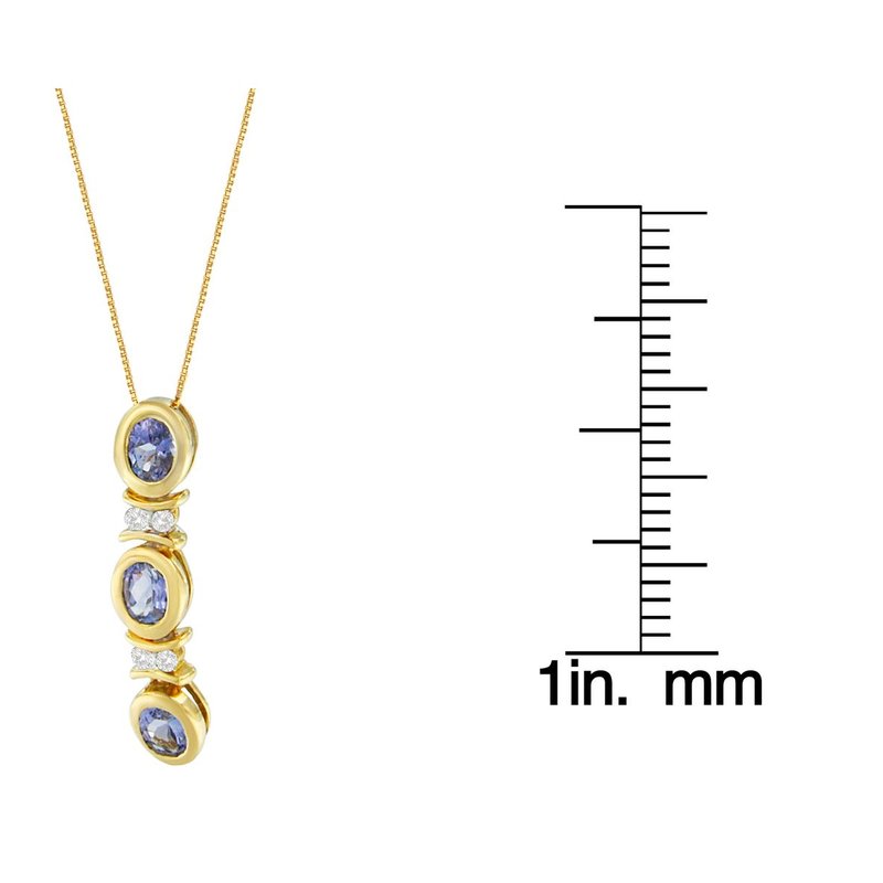 Shop Haus Of Brilliance 14k White Gold Round Cut Diamonds And Tanzanite Pendant Necklace In Yellow
