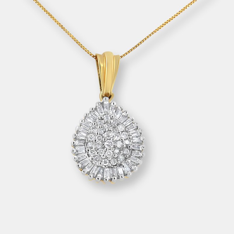 Shop Haus Of Brilliance 14k Yellow Gold 1 Cttw White And Champagne Round Cut Diamond Drop Pendant Necklace