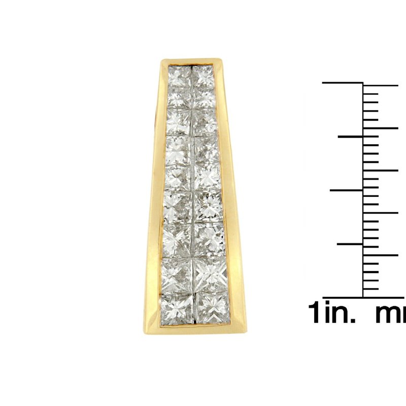 Shop Haus Of Brilliance 14k Yellow Gold 2 1/3 Cttw Princess Cut Diamond Block Pendant Necklace