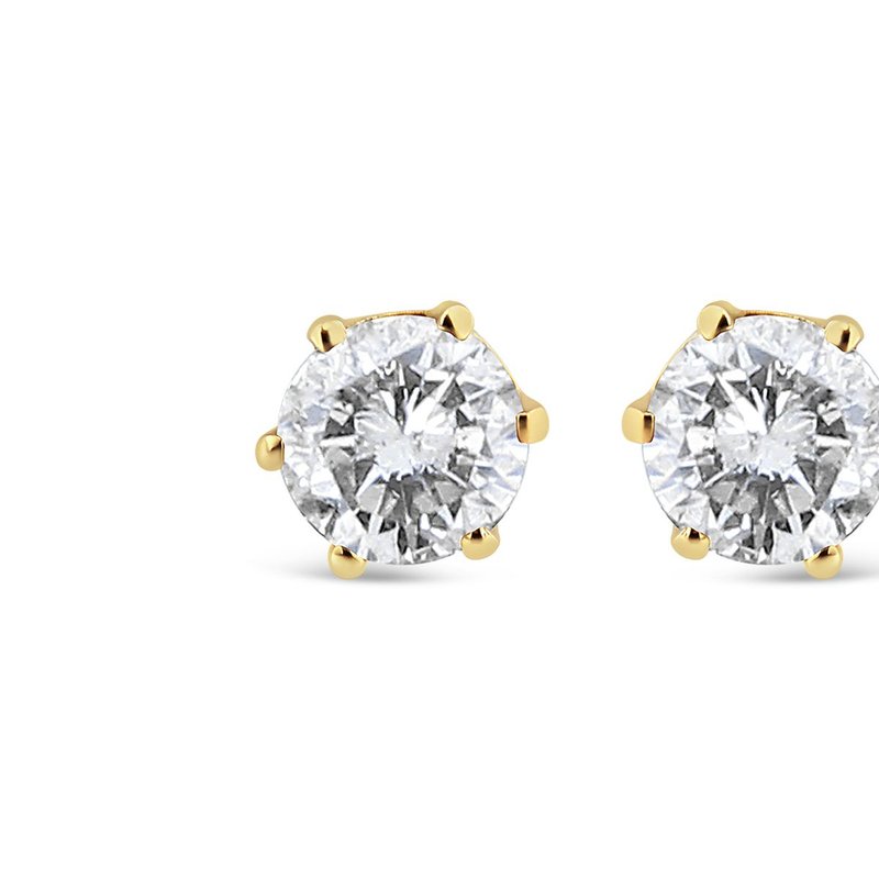 Haus Of Brilliance 14k Yellow Gold Diamond Solitaire 6 Prong Stud Earrings
