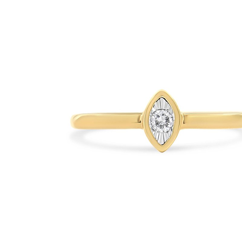 Haus Of Brilliance 14k Yellow Gold Plated .925 Sterling Silver 1/20 Cttw Miracle Set Diamond Promise Ring