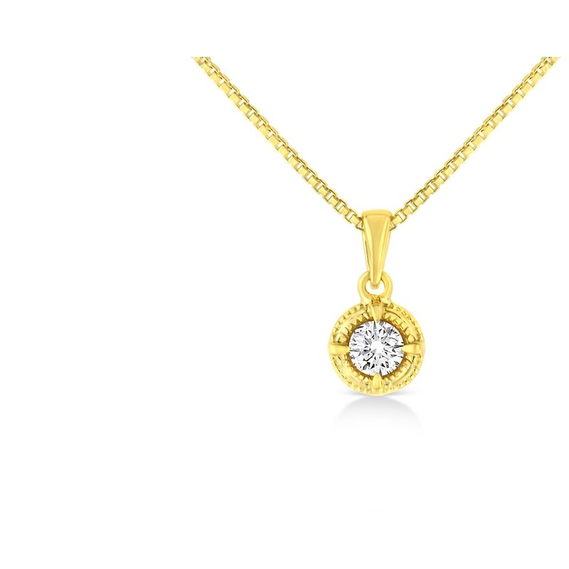 Haus Of Brilliance 14k Yellow Gold Plated .925 Sterling Silver 1/3 Cttw Brilliant Round Cut Diamond Solitaire Milgrain
