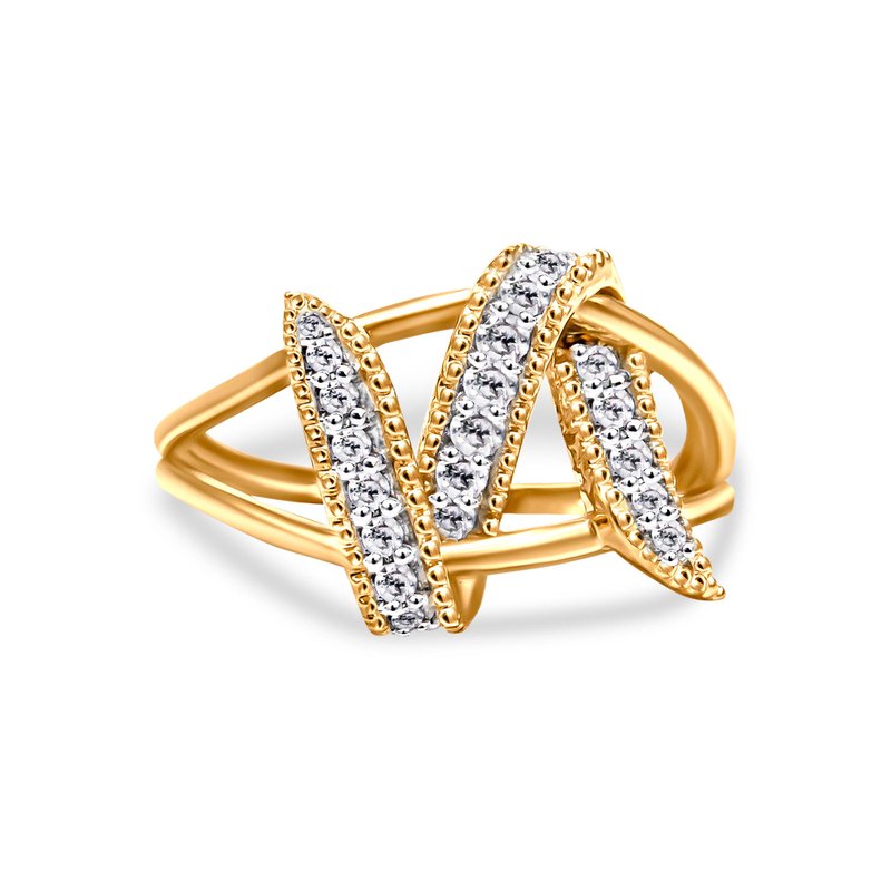 Haus Of Brilliance 14k Yellow Gold Plated .925 Sterling Silver 1/4 Cttw Diamond Interlocking Bypass Ring (i-j Color, I1