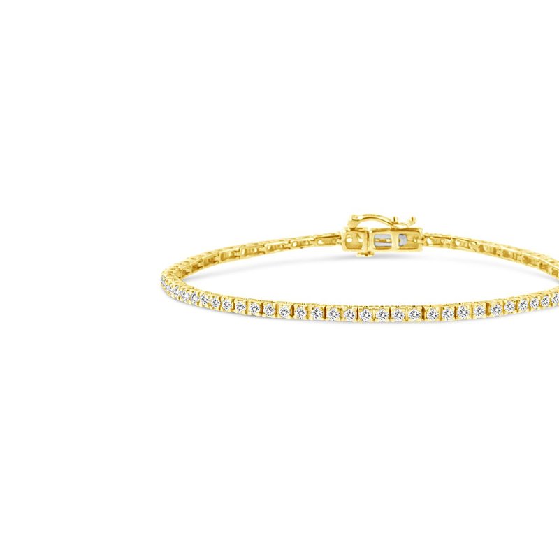 Haus Of Brilliance 14k Yellow Gold Plated .925 Sterling Silver 2.0 Cttw Diamond Classic Link Tennis Bracelet In Grey