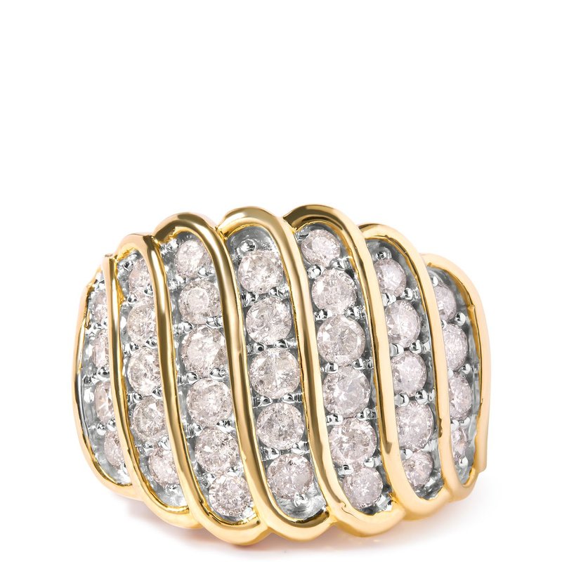 Haus Of Brilliance 14k Yellow Gold Plated .925 Sterling Silver 2.00 Cttw Diamond Multi Row Band Ring