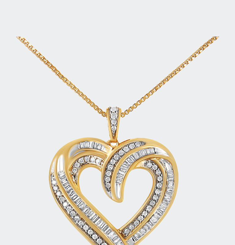 Haus Of Brilliance 14k Yellow Gold Plated .925 Sterling Silver 3/4 Cttw Round And Baguette-cut Diamo