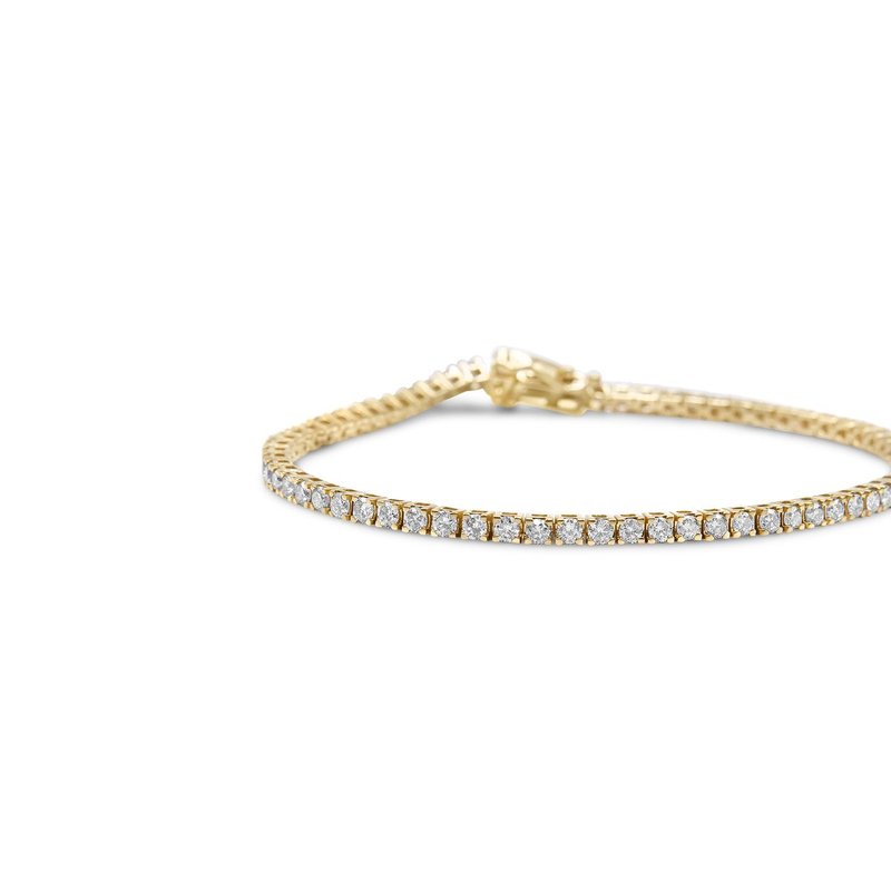 Haus Of Brilliance 14k Yellow Gold Plated .925 Sterling Silver 3 Cttw Diamond Tennis Bracelet