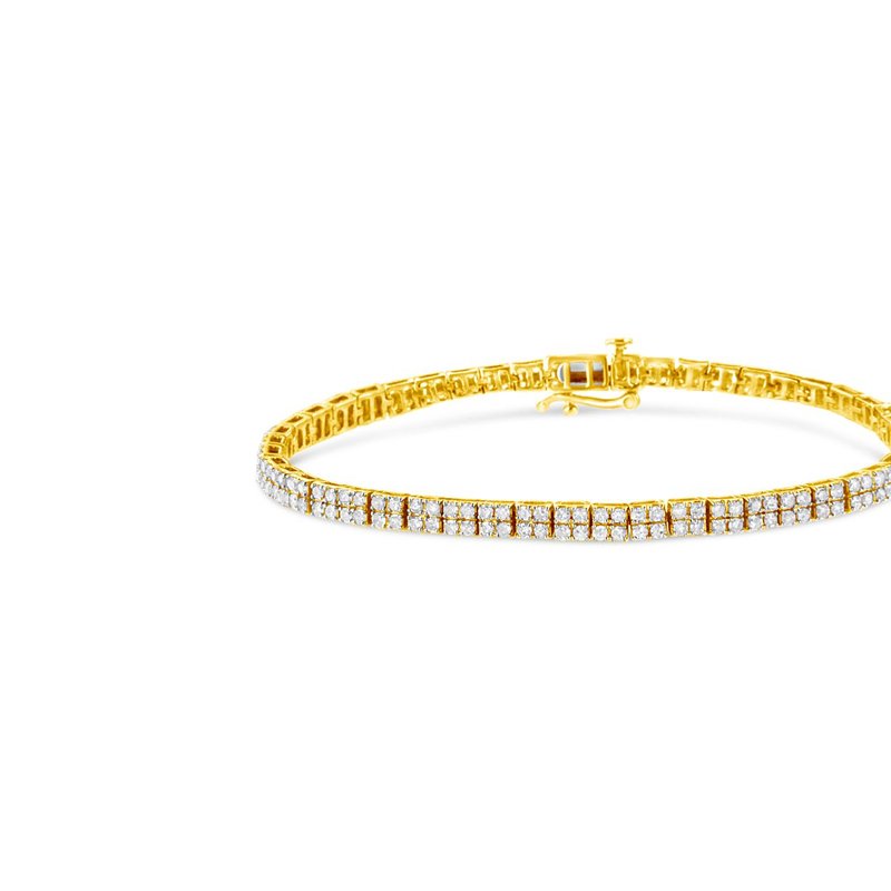 Haus Of Brilliance 14k Yellow Gold Plated .925 Sterling Silver 3.0 Cttw Diamond Link Bracelet