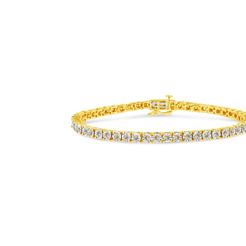 Haus Of Brilliance 14k Yellow Gold Plated .925 Sterling Silver 3.0 Cttw Miracle-set Diamond Tennis B