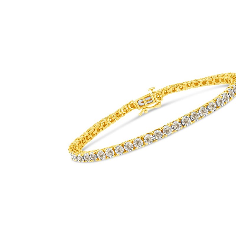 Shop Haus Of Brilliance 14k Yellow Gold Plated .925 Sterling Silver 3.0 Cttw Miracle-set Diamond Tennis Bracelet