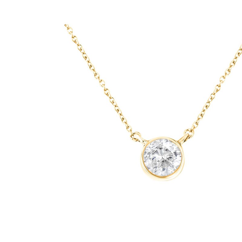 Haus Of Brilliance 14k Yellow Gold Plated .925 Sterling Silver Bezel Set 1/2 Cttw Diamond 18" Pendant Necklace