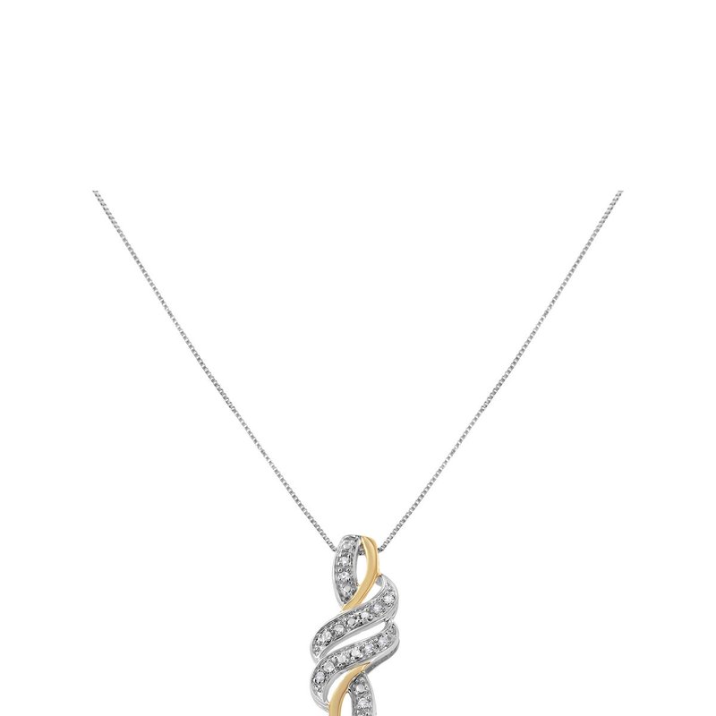 Haus Of Brilliance 14k Yellow Gold Plated .925 Sterling Silver Round-cut Diamond Accent Cross Bypass 18" Pendant Neckla