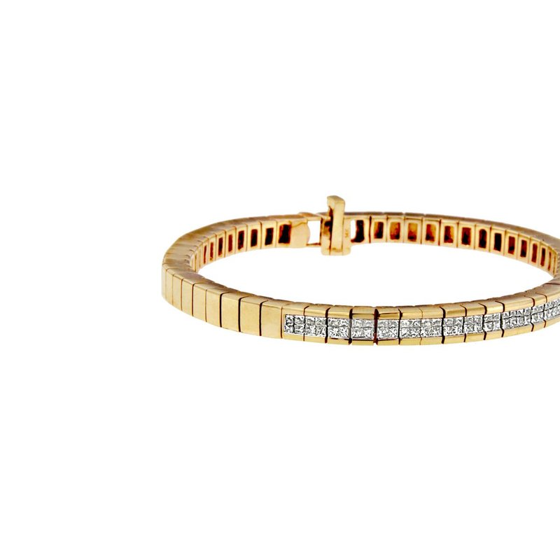Haus Of Brilliance 14k Yellow Gold Princess-cut Diamond Banded Bracelet