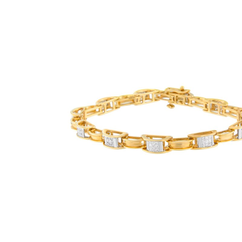Haus Of Brilliance 14k Yellow Gold Princess Cut Diamond Chain Link Bracelet